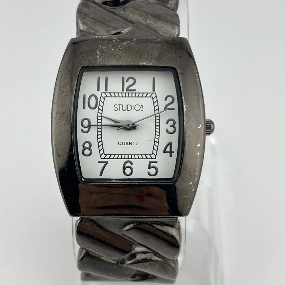 Studio Time Watch Women 31mm Case‎ Hinge Bangle Band- New Battery